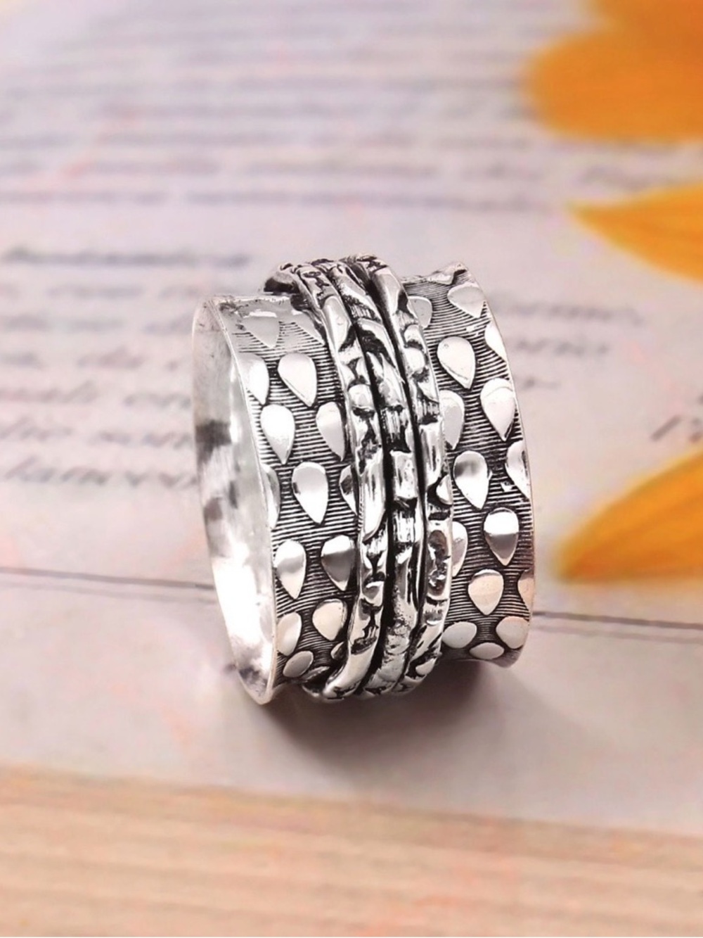 Handmade Spinner 925 Sterling Silver Plated Ring.